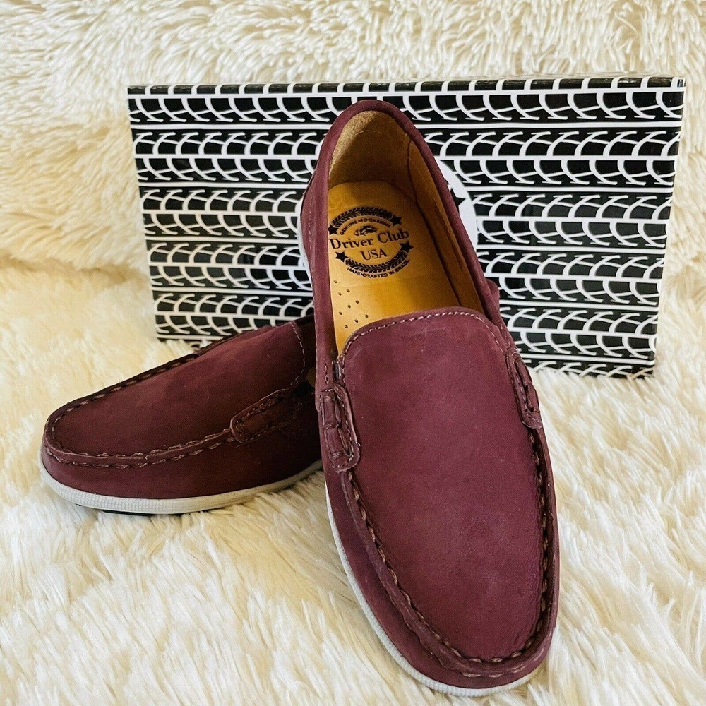 Driver Club USA Kids Unisex Leather Venetian Driving Style Fort Meyers Wine US12
